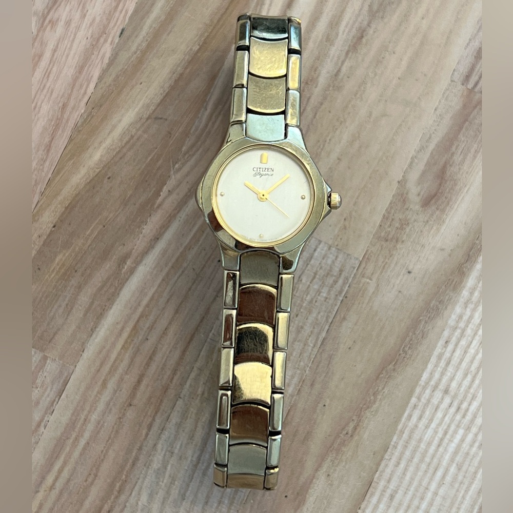 Citizen Elegance Ladies Watch Gold Tone Bracelet, Dial, Hands Hidden Clasp